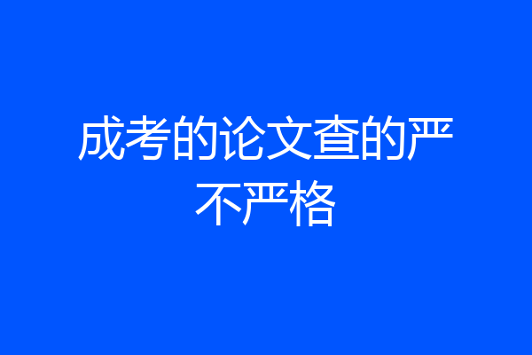 成考的论文查的严不严格