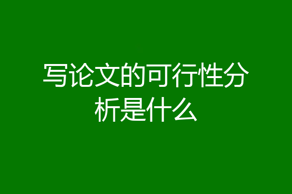 写论文的可行性分析是什么