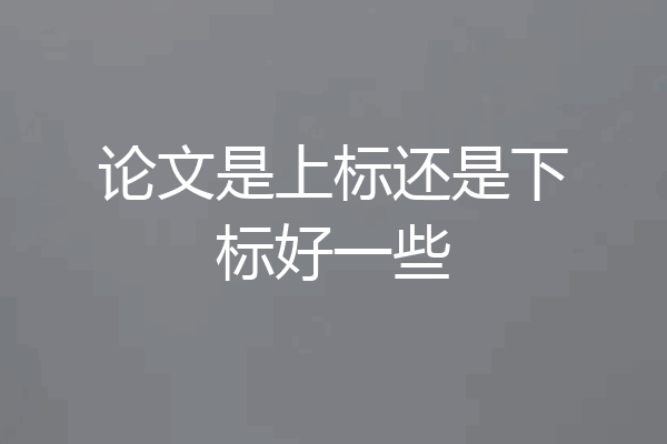 论文是上标还是下标好一些
