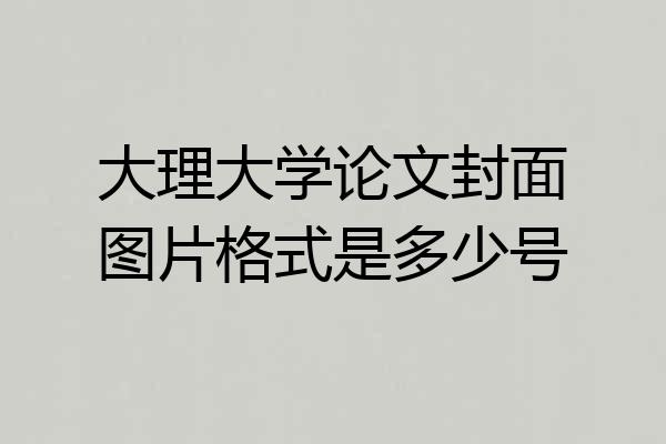 大理大学论文封面图片格式是多少号