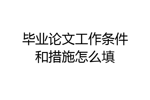 毕业论文工作条件和措施怎么填