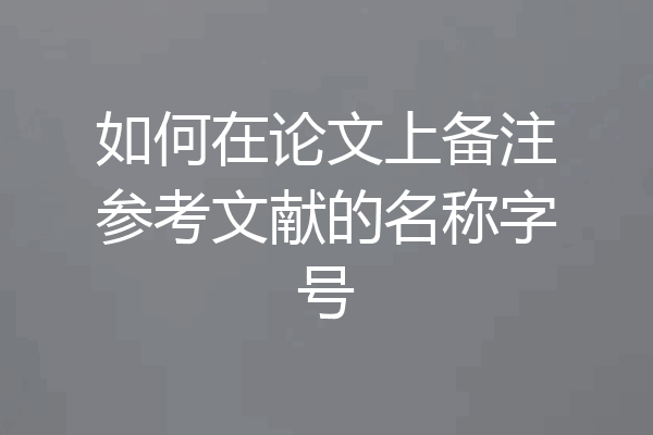 如何在论文上备注参考文献的名称字号