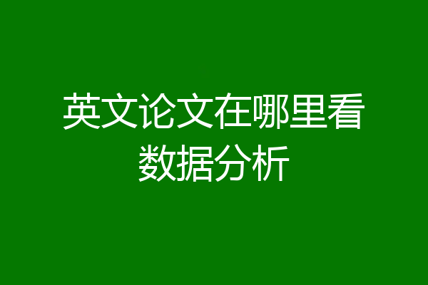 英文论文在哪里看数据分析