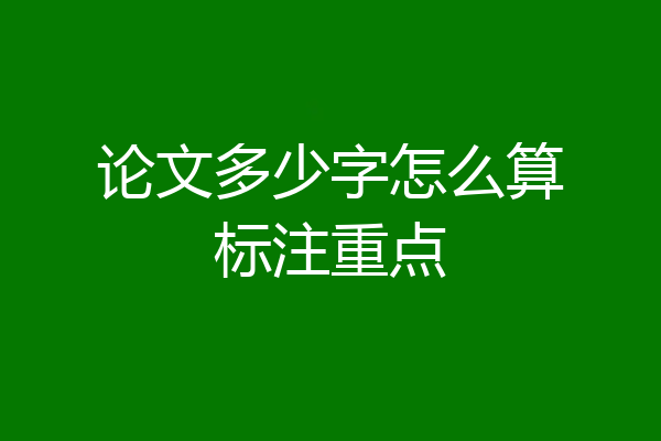 论文多少字怎么算标注重点