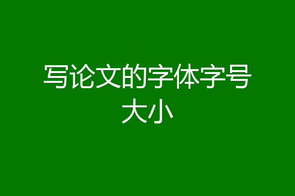 写论文的字体字号大小