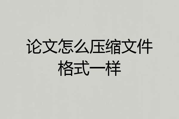 论文怎么压缩文件格式一样