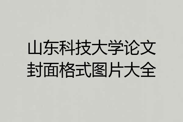 山东科技大学论文封面格式图片大全
