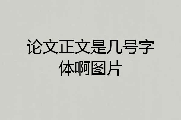 论文正文是几号字体啊图片