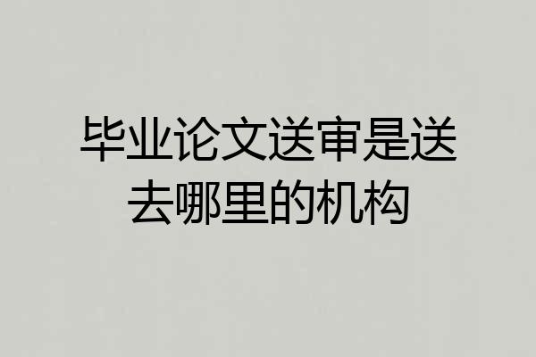 毕业论文送审是送去哪里的机构