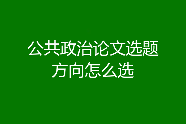 公共政治论文选题方向怎么选