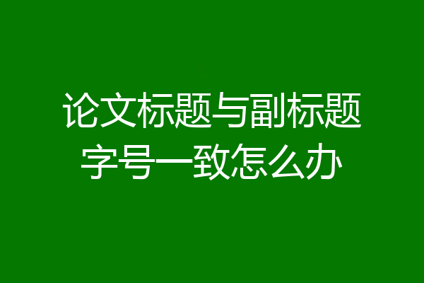 论文标题与副标题字号一致怎么办