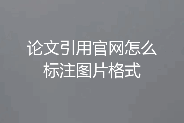 论文引用官网怎么标注图片格式