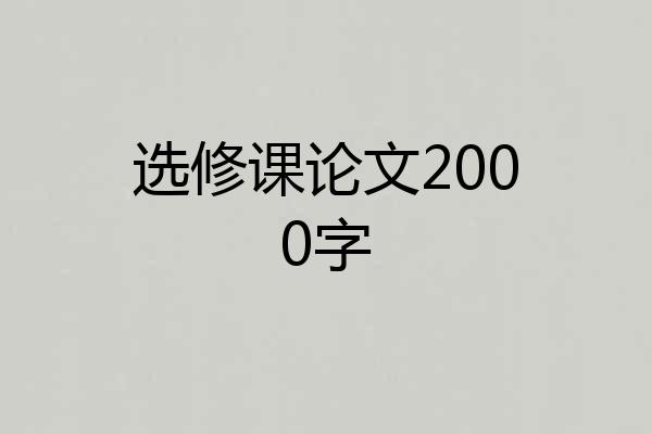 选修课论文2000字