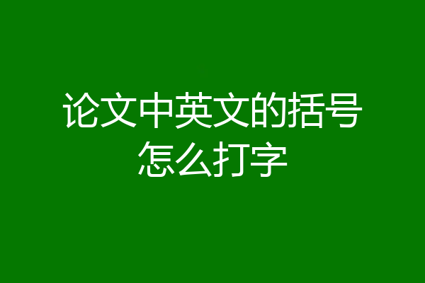 论文中英文的括号怎么打字