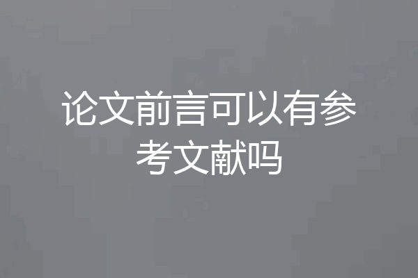 论文前言可以有参考文献吗