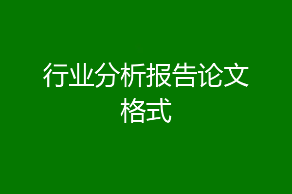行业分析报告论文格式