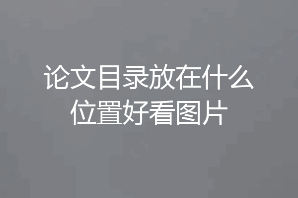 论文目录放在什么位置好看图片