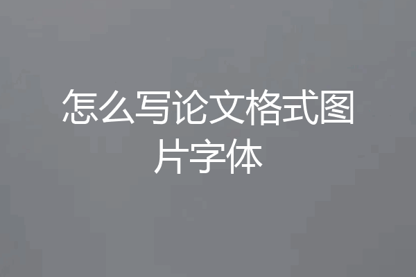 怎么写论文格式图片字体