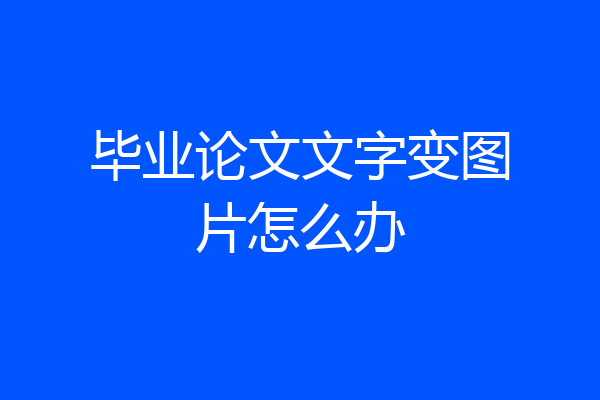 毕业论文文字变图片怎么办
