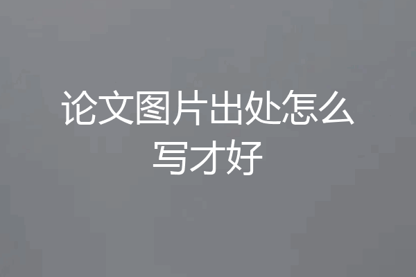 论文图片出处怎么写才好