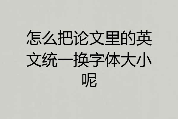 怎么把论文里的英文统一换字体大小呢