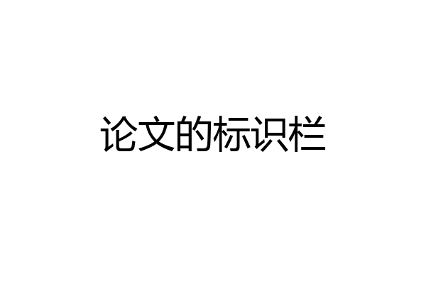 论文的标识栏
