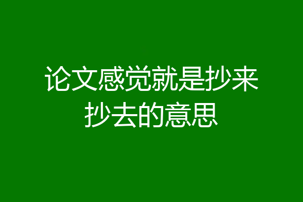 论文感觉就是抄来抄去的意思
