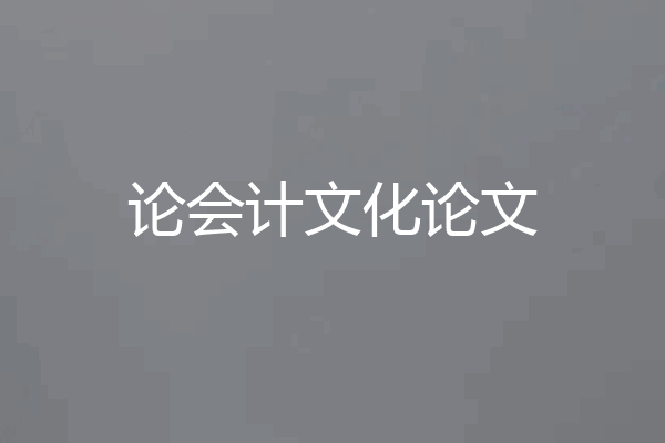 论会计文化论文