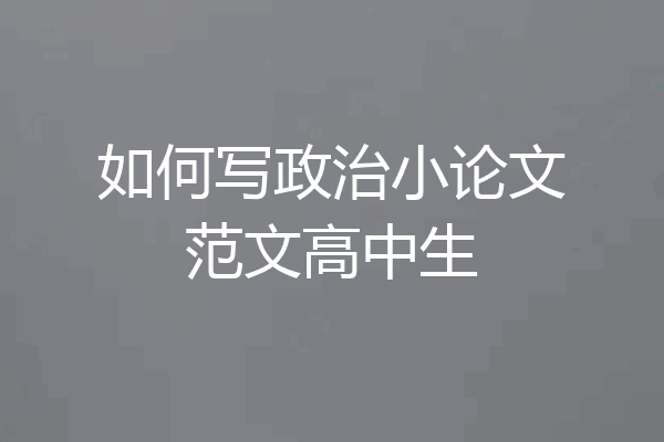如何写政治小论文范文高中生