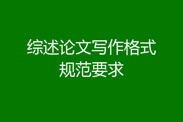 综述论文写作格式规范要求