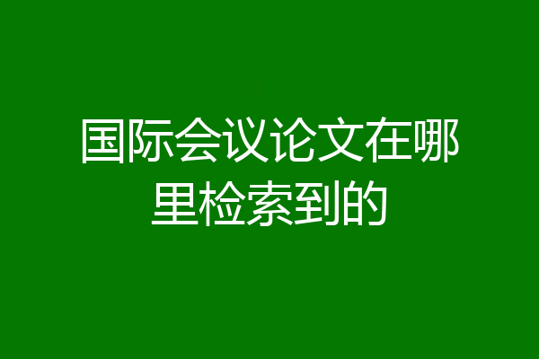 国际会议论文在哪里检索到的
