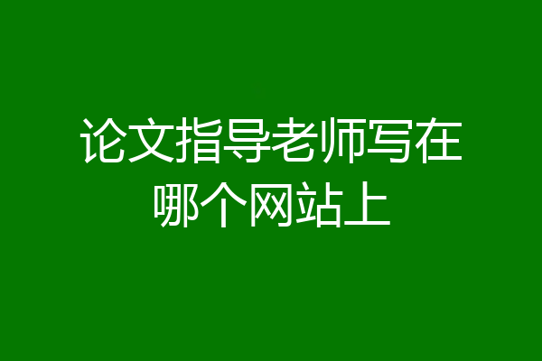 论文指导老师写在哪个网站上
