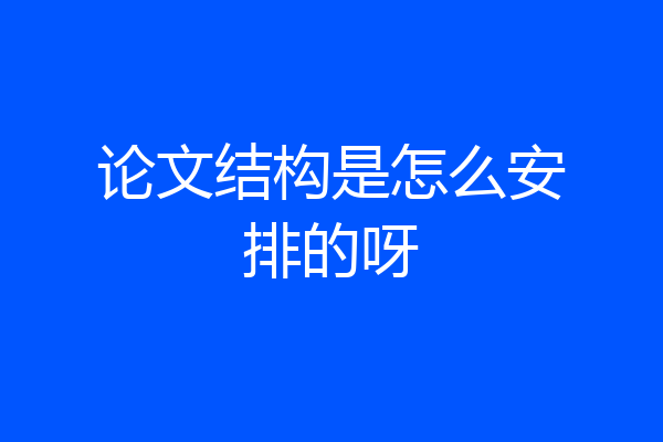 论文结构是怎么安排的呀