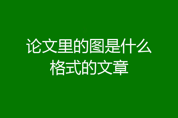 论文里的图是什么格式的文章