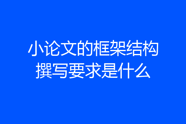 小论文的框架结构撰写要求是什么