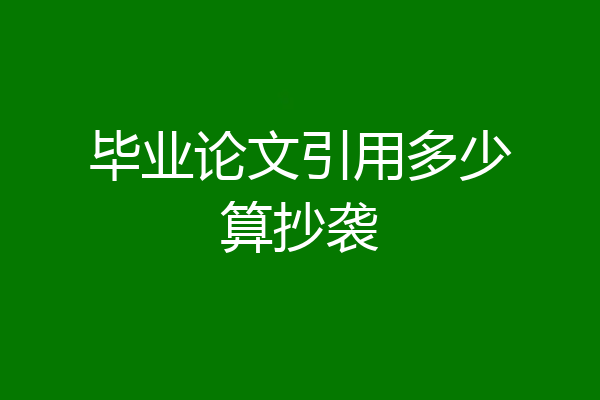 毕业论文引用多少算抄袭