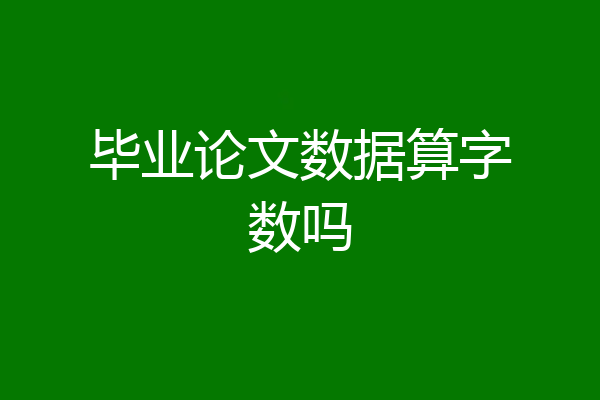 毕业论文数据算字数吗