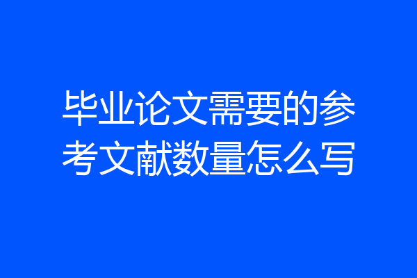 毕业论文需要的参考文献数量怎么写