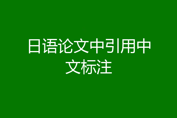 日语论文中引用中文标注
