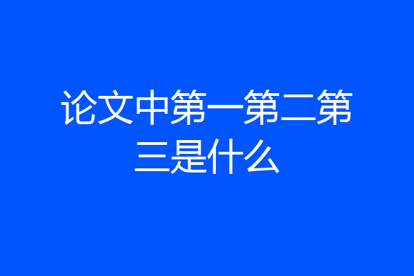 论文中第一第二第三是什么