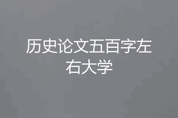 历史论文五百字左右大学