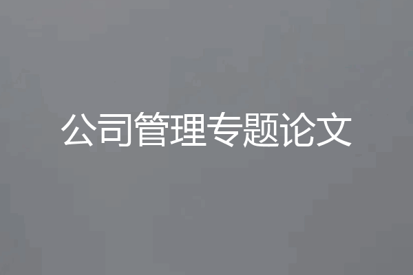 公司管理专题论文