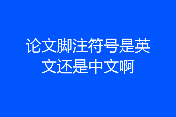 论文脚注符号是英文还是中文啊
