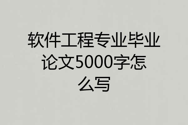 软件工程专业毕业论文5000字怎么写