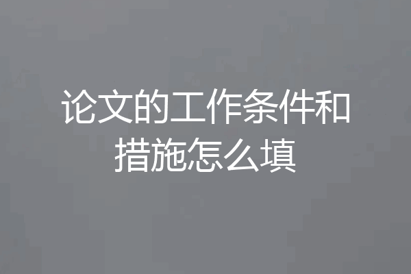 论文的工作条件和措施怎么填