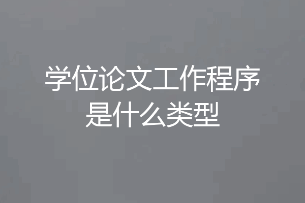 学位论文工作程序是什么类型