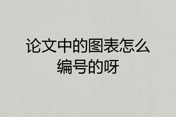 论文中的图表怎么编号的呀