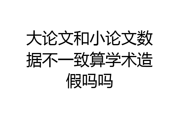 大论文和小论文数据不一致算学术造假吗吗