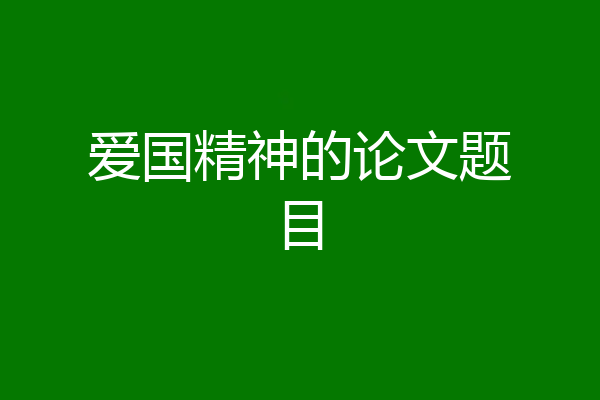 爱国精神的论文题目
