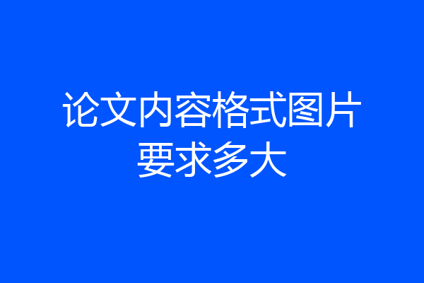 论文内容格式图片要求多大